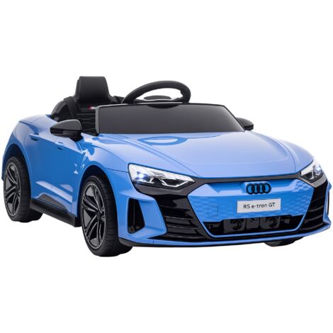 Coche eléctrico para niños de +3 Años AUDI RS e-tron GT 12V con mando a distancia faros LED bocina música USB TF 103x58x41 cm azul
