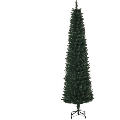 HOMCOM árbol de Navidad artificial altura 180cm ignífugo con 380 ramas hojas de PVC base plegable soporte metálico decoración navideña para interiores (1/5)