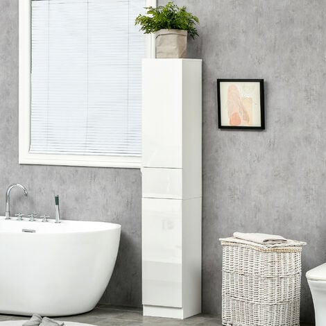 Armario alto para baño kleankin blanco 40x27x171,5 cm