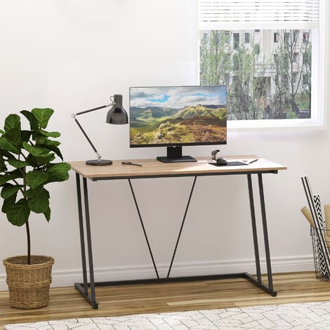 Yaheetech Escritorio de madera para computadora en casa con cajones y  bandeja extraíble para teclado, escritorio de estudio, mesa para  computadora