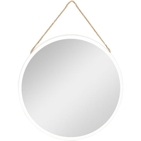 Espejo de metal redondo con espejo de pared de la cuerda espejo decorativo  espejo decorativo Ø50 cm de oro
