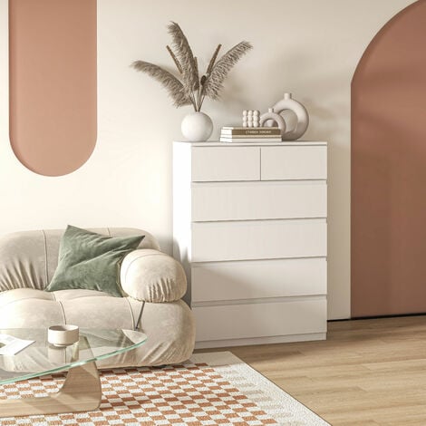 Cómoda de 4 cajones para dormitorio, cómoda de madera natural, cómoda  moderna, cómoda blanca y marrón para sala de estar
