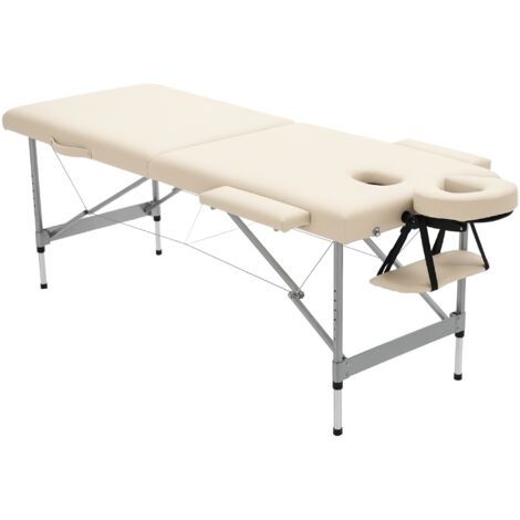 HOMCOM camilla de masaje plegable mesa de masaje portátil con altura ajustable en 7 posiciones reposacabezas aleación de aluminio 186x71x62-83 cm