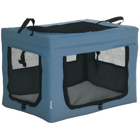 PawHut transportín mochila para perros y gatos bolsa para mascotas transportador para perros con 3 puertas cojín suave 60x42x42 cm