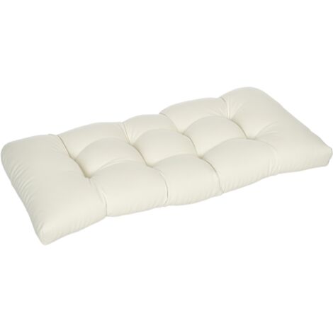 Outsunny cojín para banco de 2 plazas 110x48x8 cm cojín rectangular para interiores y exteriores lavable con 8 puntadas y asiento cómodo para sillas