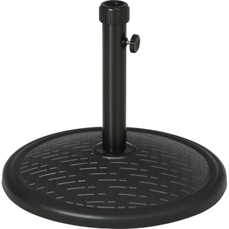 Outsunny base de sombrilla de hormigón soporte para parasol de 14 kg pie de parasol para mástil de Ø32-38 mm para jardín terraza patio Ø46x34 cm Negro