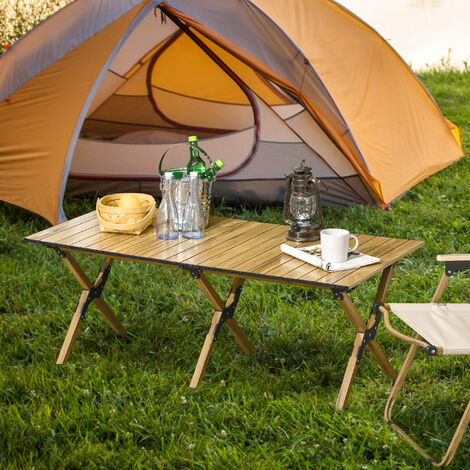 Mesa Camping Plegable De Aluminio Mdf 115x85x75 Cm-outsunny