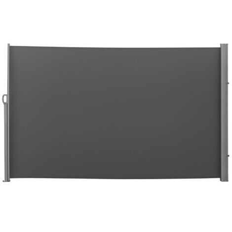 Outsunny toldo lateral retráctil 300x180 cm pantalla enrollable mampara de privacidad y protección solar para jardín balcón terraza gris