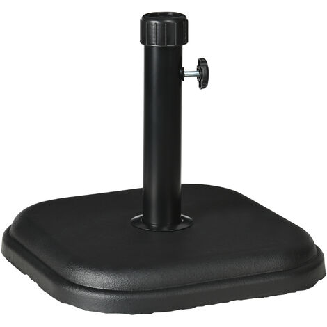 Outsunny base de sombrilla de jardín peso 11 kg soporte para parasol de cemento para mástil de Ø32-38 mm para terraza patio exterior 36x36x31 cm negro