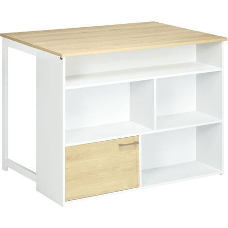 HOMCOM mesa de bar extensible con ala plegable mesa de bistró con compartimientos de almacenamiento y 1 puerta para cocina comedor 116x79,5x91 cm