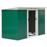 Cobertizo de jardín OUTSUNNY 280x130x172 cm base 3,2 m² caseta metálica para almacenamiento de herramientas con 2 puertas y 2 orificios de ventilación