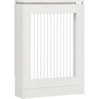 HOMCOM cubierta de radiador cubre radiador moderno pintado de MDF con estante superior para salón dormitorio oficina 60x18x84 cm blanco