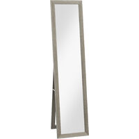 HOMCOM espejo de cuerpo entero 37x157 cm espejo de pie espejo de pared forma rectangular con marco de madera decorativo para salón dormitorio pasillo