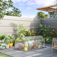 Invernadero 200x100x80cm Acero y Plástico para Jardín Terraza y Cultivo Plantas