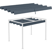 Outsunny cubierta para pérgola 3x2,5m techo de repuesto retráctil para marco de pérgola de 2,85x2 m toldo de tela solo con 10 orificios de drenaje