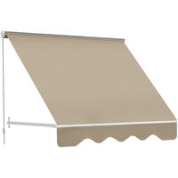 Toldo para ventana manual toldo retráctil de exterior con marco de aluminio ángulo de inclinación ajustable protección UV e impermeable 180x70 cm
