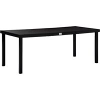 Mesa de jardín rectangular mesa de comedor exterior para 8 personas con encimera de listones y estructura de aluminio para terraza balcón 190x90x74 cm