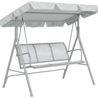 Columpio Balancín Jardín de 3 Plazas con Toldo Ajustable Respaldo Transpirable y Marco de Metal para Terraza Balcón Exterior 171x108x154 cm
