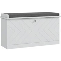 Banco zapatero moderno mueble zapatero con banco de madera con estantes ajustables y cojín acolchado para 8 pares de zapatos 80x26x48 cm