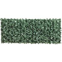 Outsunny seto artificial ocultación jardín 2,4x1 m pantalla de valla de privacidad de hiedra artificial para balcón exterior decoración de hojas