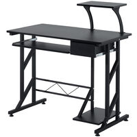 Mesa de Escritorio Mesa de Estudio con Bandeja de Teclado y Cajón Mesa de Ordenador para Despacho Oficina 90x50x100 cm