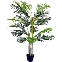 Planta artificial palmera 150 cm árbol artificial con maceta y musgo para decoración interior salón oficina balcón Ø18x150 cm