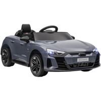 HOMCOM coche eléctrico para niños de +3 Años AUDI RS e-tron GT 12V con mando a distancia faros LED bocina música USB TF 103x58x41 cm gris