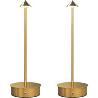 HOMCOM juego de 2 lámparas de mesa recargables por USB, regulables con control táctil, 3000K/4500K/6000K, luz LED, para dormitorio, salón, dorado