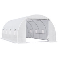 Invernadero de Túnel 6x3x2m Invernadero de Terraza con 8 Ventanas Cubierta de Polietileno 140 g/m² y Estructura de Acero para Cultivo Plantas Verduras