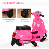 Moto Eléctrica Vespa Para Niños 18-36 Meses Faro Bocina Verde Homcom con  Ofertas en Carrefour