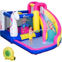 Castillo Inflable Gigante Con Tobogán, Piscina De Pelotas, Pared De Escalada Y Aro De Baloncesto – Parque Infantil Para Patio Y Fiestas