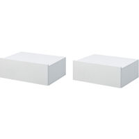 Set de 2 Mesitas de Noche Flotantes con 1 Cajón Diseño Montado en la Pared Estilo Moderno para Dormitorio 40x30x15 cm