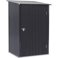 Caseta de Jardín 0,92 m² 100x103x160 cm Cobertizo de Acero Galvanizado con Puerta Cerradura y Techo Inclinado para Almacenamiento de Herramientas