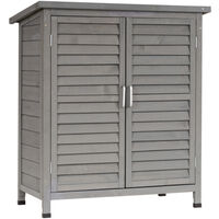 Cobertizo de Almacenamiento de Madera para Jardín con 2 Estantes Interiores 2 puertas y Techo Inclinado para Exterior Terraza 87x46,5x96,5 cm