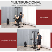 HOMCOM Máquina de Musculación con Polea y Asiento Regulable para Fitness  Entrenamiento en Gimnasio Hogar Oficina 107x120x190cm - AliExpress