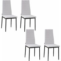 Pack de 4 sillas de comedor tapizadas en lino sillas de cocina modernas con respaldo alto y patas de metal carga 120 kg para salón 41x50x97 cm blanco