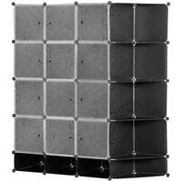 Armario Modular Organizador 16 Cubos Con Puerta Blanco&negro