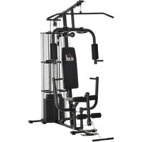 SPORTNOW Máquina de Multiestación Ajustable Multiestación de Musculación  con Placas de Peso de 45 kg Carga