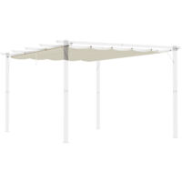 Outsunny cubierta para pérgola 3,5x2,6 m techo de repuesto retráctil para marco de pérgola de 4x3 m toldo de tela solo con 10 orificios de drenaje