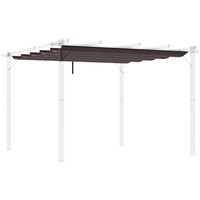 Outsunny cubierta para pérgola 2,5x2,55 m techo de repuesto retráctil para marco de pérgola de 3x3 m toldo de tela solo con 10 orificios de drenaje
