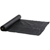 Outsunny malla antimaleza 2x100 m malla geotextil 60 g/m² para control de malezas y malas hierbas de jardín rollo de malla antimaleza negro