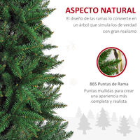 Árbol de Navidad Artificial Árbol con Soporte 210cm 865 Ramas PVC Verde - Verde