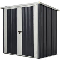 Cobertizo de jardín de exterior 1,26 m² 147x86x134 cm caseta de metálico con 2 puertas y cerradura para almacenamiento de herramientas negro