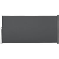 Outsunny toldo lateral retráctil 300x160 cm pantalla enrollable mampara de privacidad y protección solar para jardín balcón terraza gris