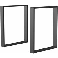 HOMCOM juego de 2 patas de mesa de acero 60x72 cm patas rectangular de mesa para muebles de bricolaje industrial con tornillos y protectores de suelo