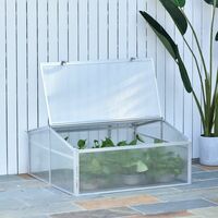 Invernadero de Jardín 100x100x48 cm Aluminio Policarbonato Transparente Vivero Casero para Plantas Cultivos Protección UV y Resistente