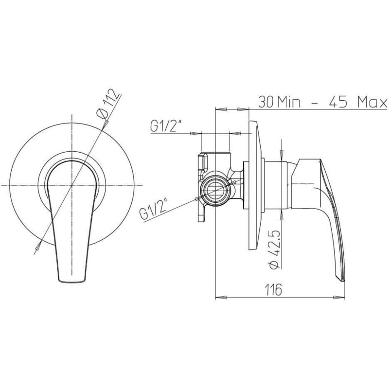 Miscelatore doccia esterno Jacuzzi, rubinetteria Lucente, Arcshop