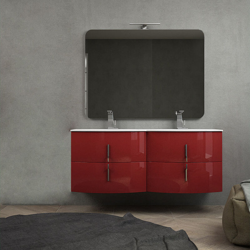 Arredo bagno mobile Sofia 140cm con lavabo d'appoggio