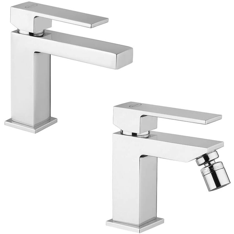 Set rubinetti lavabo bidet e miscelatore esterno per doccia di Jacuzzi  Rubinetteria modello Fiamma, Arcshop