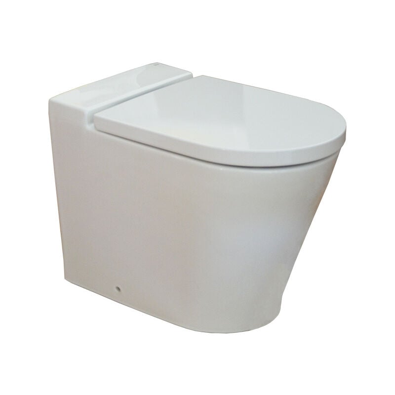 Wc vaso filomuro a pavimento ceramica Roca Inspira scarico universale